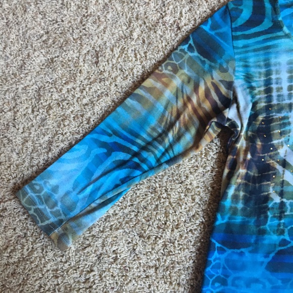 Impulse California 3/4 Sleeve Top Bejeweled SMALL - Picture 4 of 11